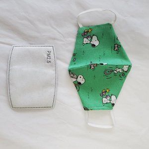 Kid size Snoopy facemask with one filter